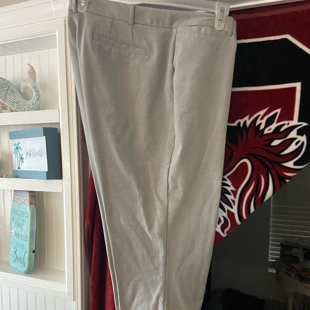 Light gray dress pants.